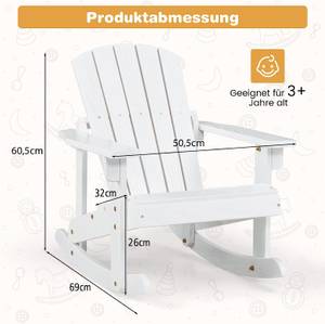 Kinder Adirondack-Schaukelstuhl NP11089 Weiß - Massivholz - 69 x 61 x 51 cm