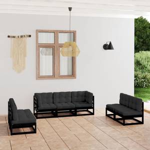 Garten-Lounge-Set 3009899-2 (7-teilig) Anthrazit - Schwarz