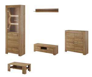 Wohnzimmer-Set SKY 5-teilig Braun - Holzwerkstoff - 345 x 197 x 37 cm