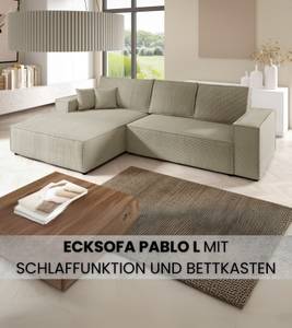 Ecksofa PABLO Weiß - Ecke davorstehend rechts - Ottomane davorstehend rechts