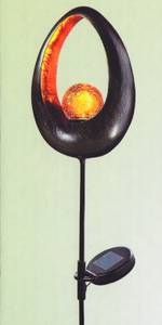 Gartenstecker Flame Schwarz - Orange - Metall - 17 x 93 x 17 cm