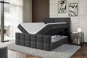 Boxspringbett BRUGO-Z Schwarz - Breite: 180 cm - H3