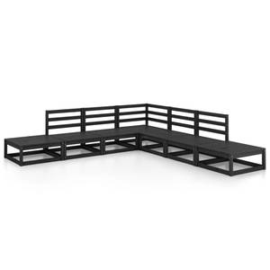 Salon de jardin (lot de 7) 3009916 Noir - Bois massif - Bois/Imitation - 70 x 30 x 70 cm