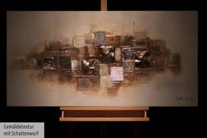 Acrylbild handgemalt Slick as a Brick Beige - Braun - Massivholz - Textil - 120 x 60 x 4 cm