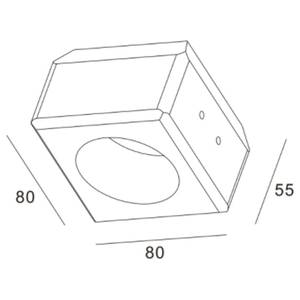 Einbaustrahler Marcel Weiß - Naturfaser - Stein - 8 x 8 x 1 cm