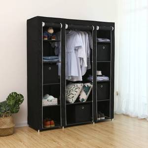 Kleiderschrank Victoria Schwarz - Metall - 150 x 175 x 45 cm