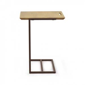 Table appoint pin et métal marron LINEA Marron - En partie en bois massif - 43 x 50 x 40 cm