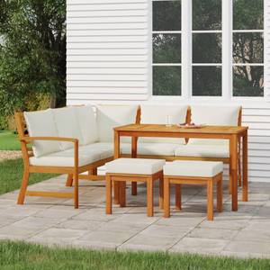 Garten Essgruppe 3028415-6 (6-teilig) Weiß - Massivholz - Holzart/Dekor - 114 x 81 x 60 cm