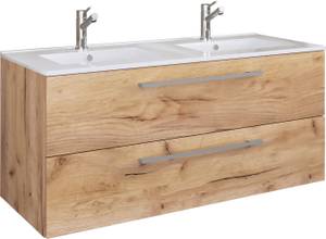 Waschtisch Budasi  2er Set Braun - Keramik - Holzwerkstoff - 112 x 51 x 46 cm