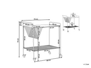 Servierwagen ALAMO Schwarz - Metall - 70 x 70 x 40 cm