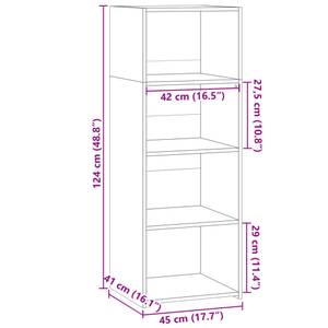 Highboard DE4590 Grau - Holzwerkstoff - 41 x 124 x 45 cm