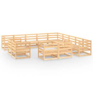 Garten-Lounge-Set (13-teilig) 3009714-1 Braun - Massivholz - Holzart/Dekor - 70 x 67 x 70 cm