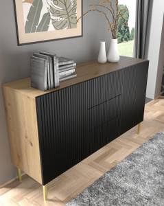 Sideboard RAVENNA B SB150 2D3D Beige - Schwarz - Gold