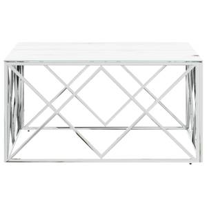 Couchtisch D743 Silber - Glas - 80 x 40 x 80 cm