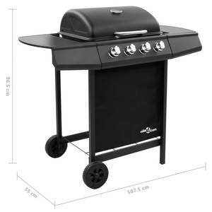 Gasgrill mit 4 Brennern Schwarz - Metall - 55 x 97 x 108 cm