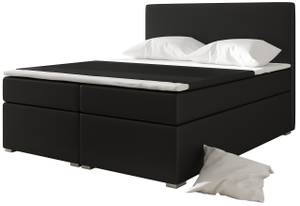 Boxspringbett FLORELLA Hochglanz Schwarz - Breite: 160 cm