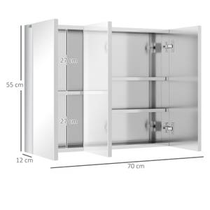 Spiegelschrank 834-528V00SR Silber - Metall - 12 x 55 x 70 cm