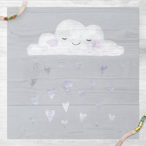 Wolke mit silbernen Herzen 40 x 40 cm