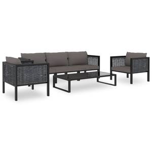 Modular-Sofa-Eckteil 49396 Grau - Metall - Polyrattan - 68 x 64 x 68 cm