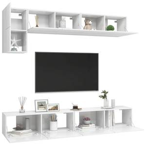 TV-Schrank 5er Set D745 Weiß - Holzwerkstoff - 30 x 30 x 60 cm