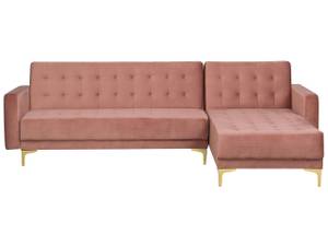 Ecksofa ABERDEEN Gold - Pink - Armlehne davorstehend rechts - Ecke davorstehend rechts - Schlaffunktion davorstehend links