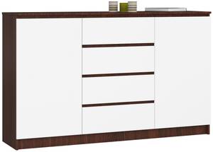 Commode K160 2T 4S CLP Imitation wengé - Blanc