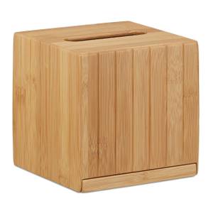 Kosmetiktücherbox quadratisch Braun - Bambus - Holzwerkstoff - 14 x 14 x 14 cm