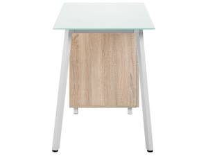 Bureau MONTEVIDEO Marron - Blanc - Verre - 130 x 77 x 60 cm