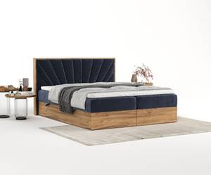 Boxspringbett Asahi Marineblau - Breite: 160 cm - H4