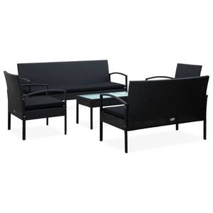 Garten-Sofa-Set Schwarz