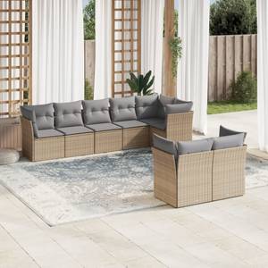 Gartensitzgruppe K380(8-tlg) Beige - Massivholz - 69 x 62 x 124 cm