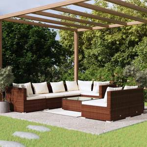 Garten-Lounge-Set 3013637-1 (8-teilig) Braun - Weiß - Metall - Polyrattan - 60 x 30 x 60 cm