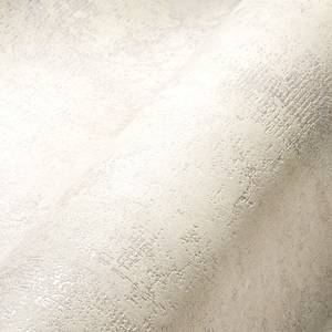 Strukturtapete Glanzeffekt Creme Weiß Weiß - Kunststoff - Textil - 53 x 1005 x 1 cm
