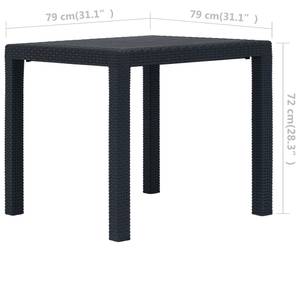 Table de jardin Gris - Matière plastique - 79 x 72 x 79 cm