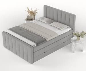 Boxspringbett Ruby Grau - Breite: 200 cm