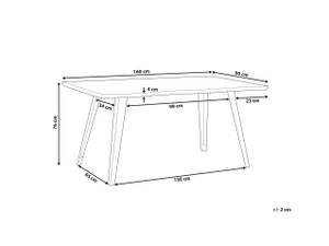 Table de salle à manger WITNEY Noir - Marron - Bois manufacturé - 90 x 76 x 160 cm