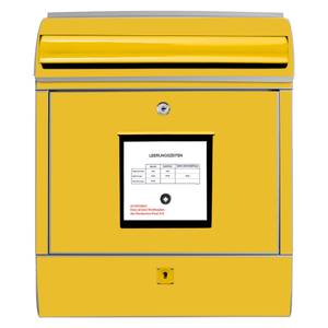 Briefkasten Stahl Briefkasten Gelb Grau - Metall - 38 x 46 x 13 cm