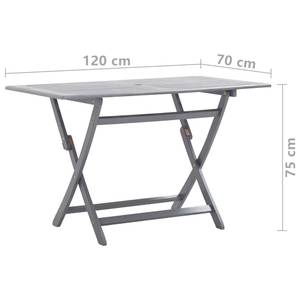 Ensemble de salle à manger de jardin Gris - Bois massif - Bois/Imitation - 70 x 75 x 120 cm