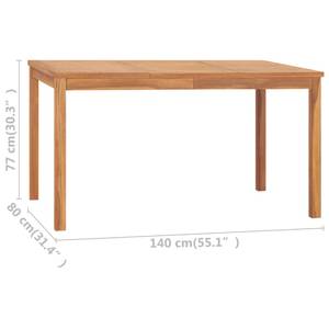 Table de salle à manger Marron - Bois/Imitation - En partie en bois massif - 80 x 77 x 140 cm