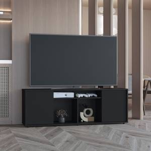 Meuble TV Prana Noir - Bois manufacturé - Matière plastique - 151 x 52 x 37 cm