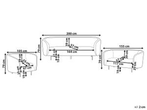 Sitzgruppe LOEN 3-tlg Schwarz - Weiß - Anzahl Teile im Set: 3