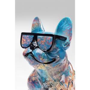 Deko Figur Dog of Sunglass Blau - Kunststoff - Stein - 30 x 37 x 20 cm