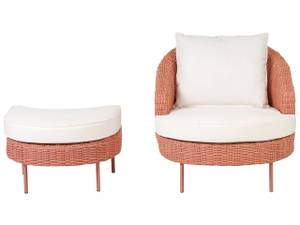 Chaise de jardin ARCILLE Pêche - Rose foncé - Blanc