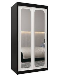 Armoire à portes coulissantes promo t3 Noir - Blanc - Largeur : 100 cm - 2 porte