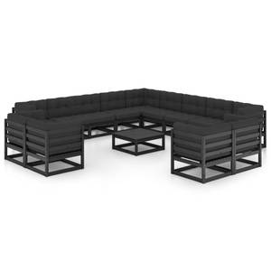 Salon de jardin 3009715-2 (lot de 14) Anthracite - Noir