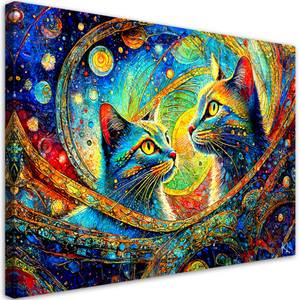 KUNSTDRUCK Mystical Feline in the Glow 4 90 x 60 cm