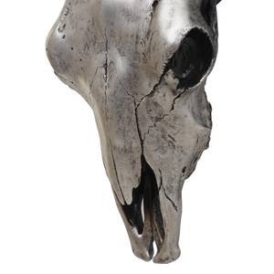 Deko Schädel 45cm T454 Stier Silber / Grau - Silbergrau