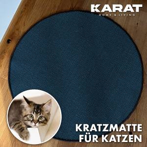 Runde Katzen-Kratzmatte Natura Blau - 80 x 80 cm