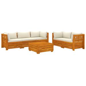 Garten-Lounge-Set (6-teilig) 3013017-10 Weiß - Massivholz - Holzart/Dekor - 68 x 30 x 68 cm