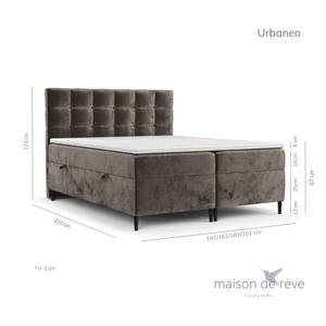 Boxspringbett Urbaneo Braun - Breite: 160 cm